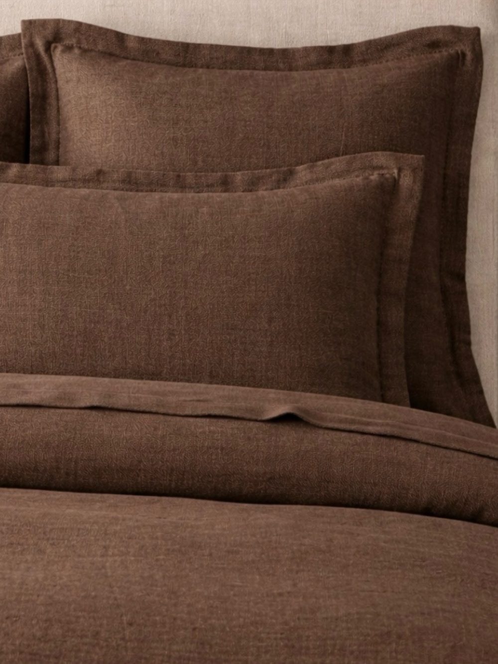 Restoration Hardware RH Stonewashed Belgian Linen Euro Sham Brown Luxury